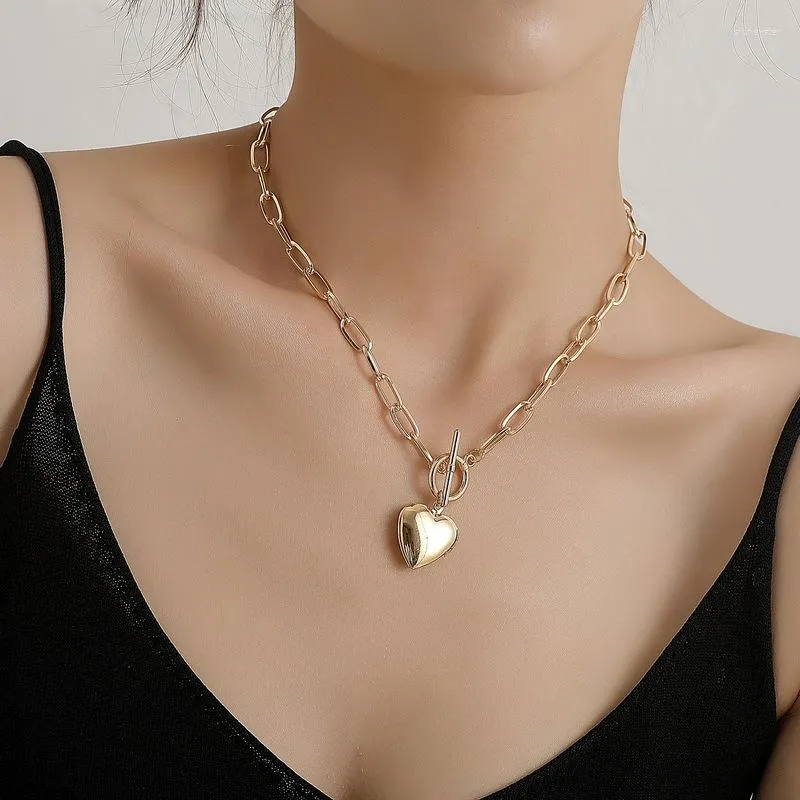 Collane con ciondolo Rock Choker Cuore Collana Catena a strati sul collo con lucchetto Gioielli punk Chiave Lucchetto per regalo donna_voghion.com