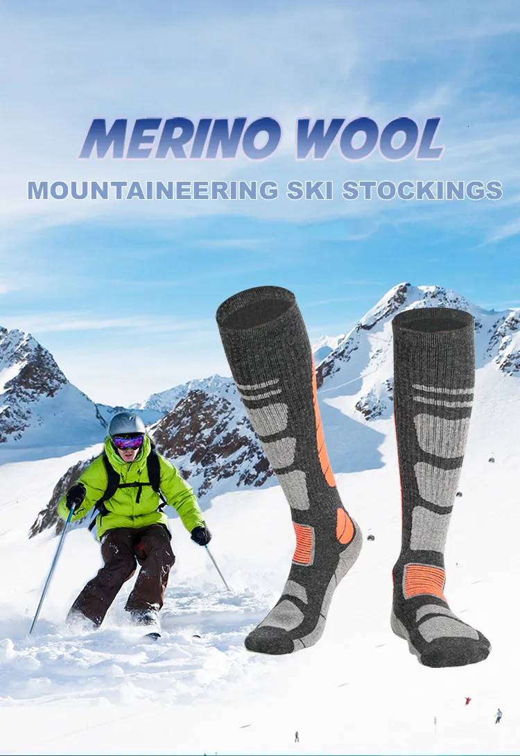 Calcetines de esquí de lana merino para hombre, para deportes de invierno, snowboard, ciclismo, senderismo, esquí, calcetines térmicos hasta la rodilla para hombre y mujer 230322_voghion.com