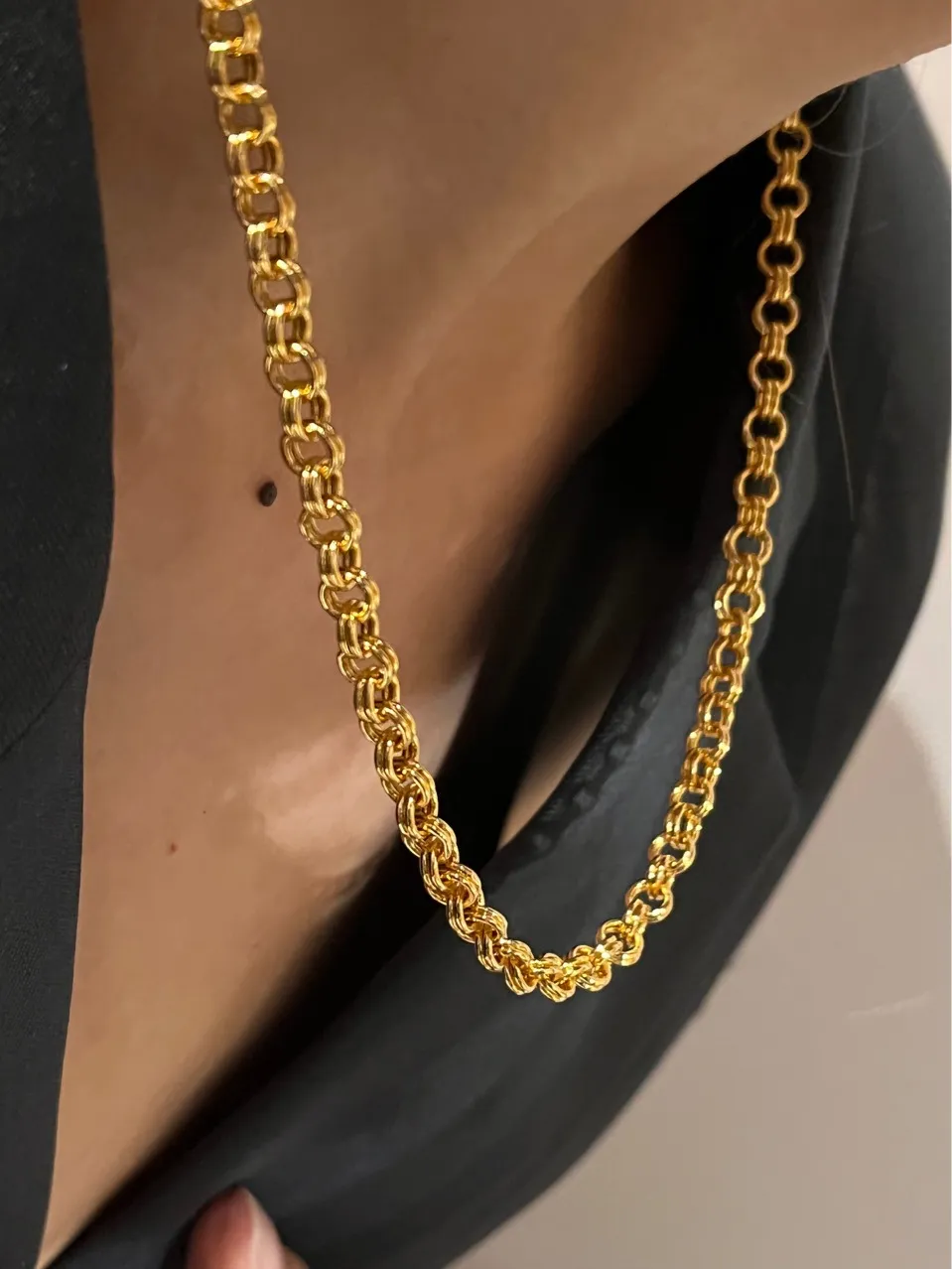 Kettingen Creatieve Roestvrijstalen Rolo Ovale Schakelketting Ketting Aanslagvrij Hip Hop Grote Dikke Aluminium Gouden Sleutelbeen_voghion.com