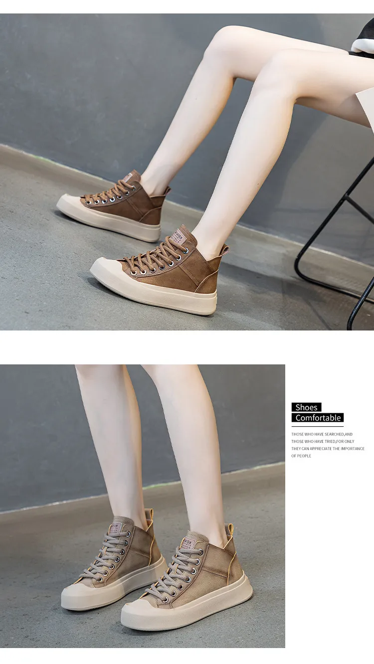 Echt leren dikke zool, hoge ronde neus, skateboard voor comfort en hoogtetoename, rubberen buitenzool, sportschoenen_voghion.com