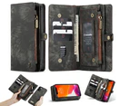 2 In 1 Detachable Leather Zipper Wallet Case For Iphone 12/iphone 12 Pro-Black_voghion.com