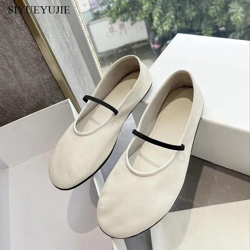 Casual Schuhe Marke Echtes Leder Echte Ballerinas Frauen Schwarz Chic Gummiband Mary Jane BALLERINA Hohe Qualität_voghion.com