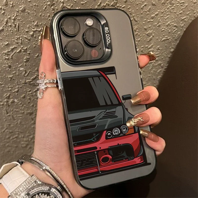 Capa rígida matte de carro esportivo jdm para iphone pro max_voghion.com