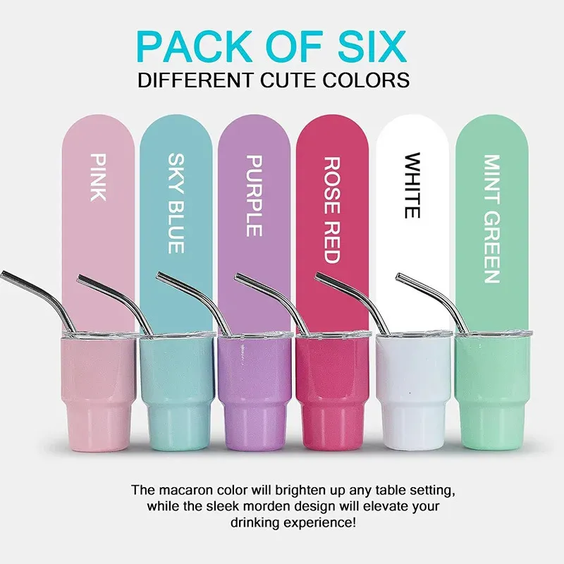 Mini-Weinbecher – 60 ml isoliert | Stahlstrohhalm | Party-Essential_voghion.com