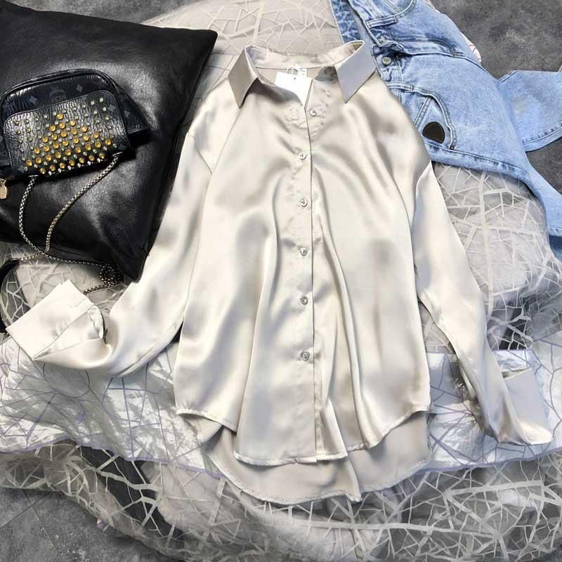 Women's Blouse Long Sleeve Blouses Casual Solid Color