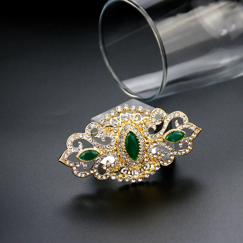 Rintaneulat Sunspicems täyskristalli naisten rintaneula kullanvärinen marokkolainen kaftan hääkorut kukkapinnien hääjuhlat bijoux_voghion.com