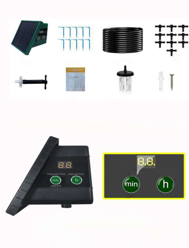 Temporizador de irrigação movido a energia solar Lazy Artifact Sistema de irrigação por gotejamento automático_voghion.com