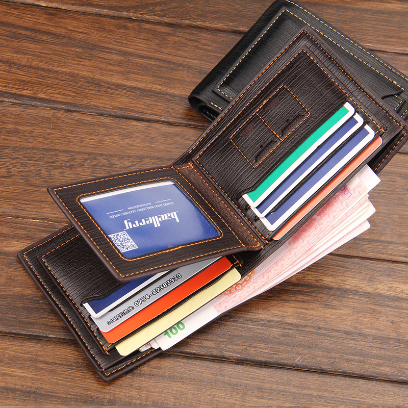 Wallet European and American Casual Multi-Card Men's Wallet Horizontal Card Insert Short Card Holder
