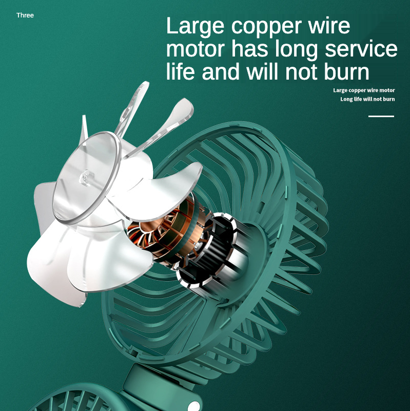 6000 mAh nový přenosný ruční ventilátor kancelářský stolní multifunkční skládací dvouhlavý malý elektrický ventilátor s krkem_voghion.com