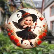 Witchy Valentine Suncatcher - 8" Acrylic Wreath Art. Mystical Decor, Perfect For Pagan-inspired Spaces._voghion.com