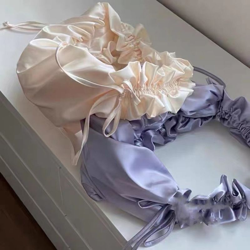 Silk Satin Oxford Handtasche Neue Große Weiche Schulter Seite Falten Unterarm Tasche Frauen_voghion.com