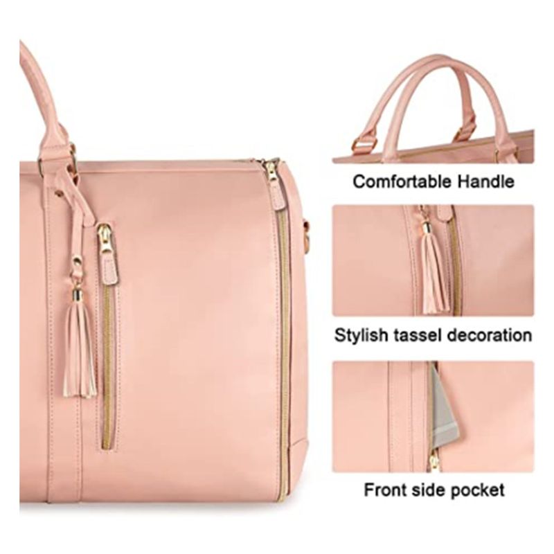 Praktische Kleidung, große Reisetasche aus PU-Leder, Gepäcktasche, modische Reisehandtasche für Damen_voghion.com