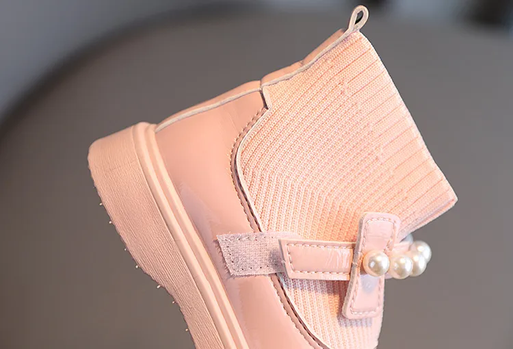 2025 Nei Baby Meedercher Prinzessin Stiwwelen Socken Cutefeet Kanner Casual Klengkanner Kanner Hierscht Wanter Lieder Schong mat Pärelen_voghion.com
