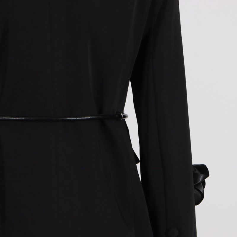 Women's Clothing temperament black three dimensional wer lace ing design long sleeved suit jacket_voghion.com