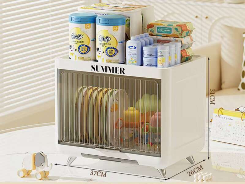 Baby Bottle Complementary Food Dispenser, Double-layer Drainage Box, UV Disinfection Dust-proof Storage Cabinet, Shelf_voghion.com