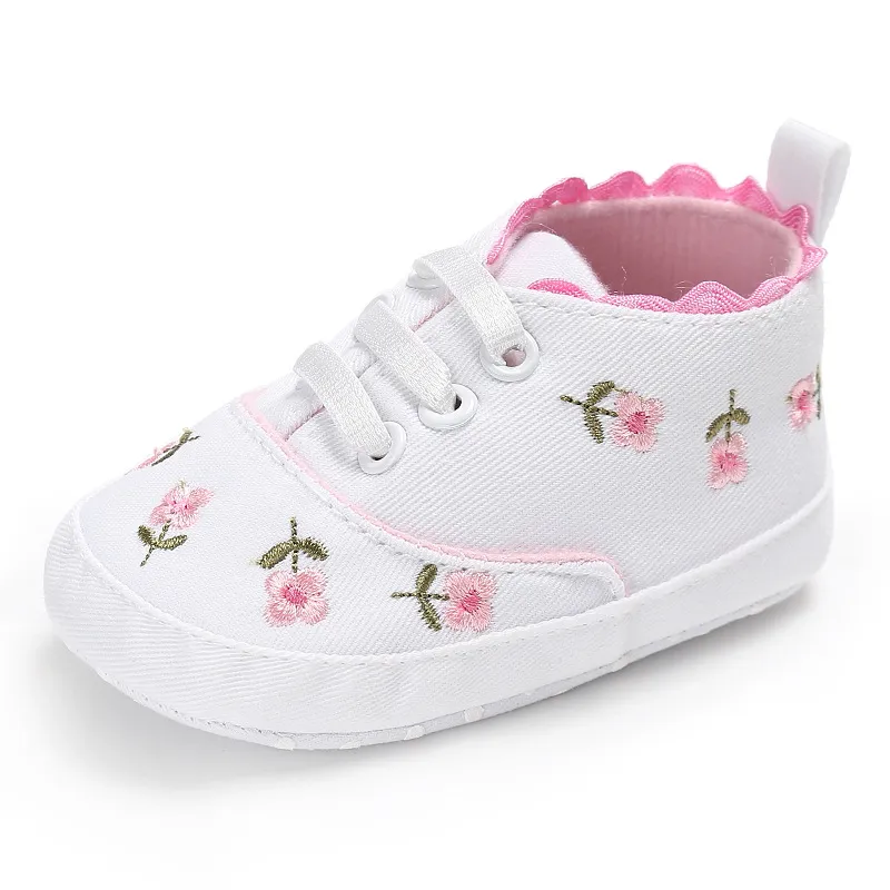 Mic copil mic copil fete brodate cu talpă moale pătuț prințesă primii pași Cutefeet pantofi de pânză cauzali_voghion.com
