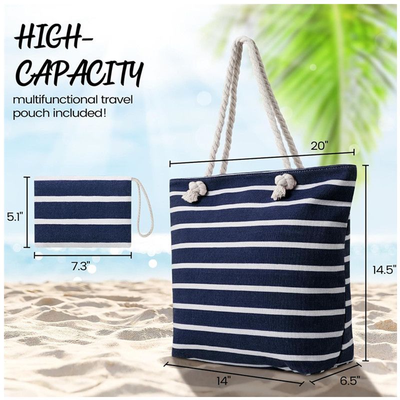 Faltbare Strandtasche, große Kapazität, tragbare Aufbewahrungstasche, große, wasserdichte Strandtasche_voghion.com