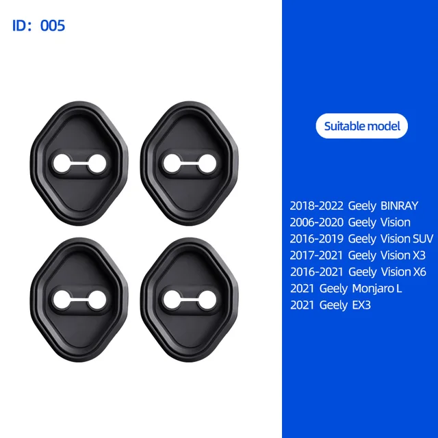 For Geely BINRAY Vision X3 6 MonjaroL EX3 Car Styg Door Latch Lock Buckle Doorlock Protective Case Cover Interior_voghion.com