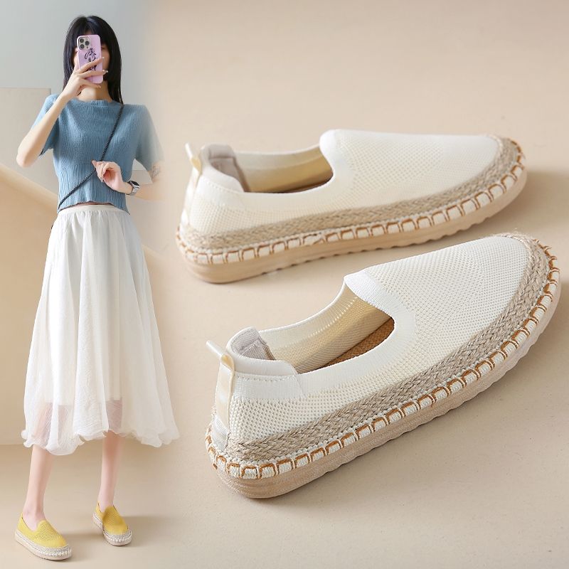 Fisherman Women 2024 summer new mesh surface breathable casual single soft sole non-slip slip-on cloth shoes_voghion.com
