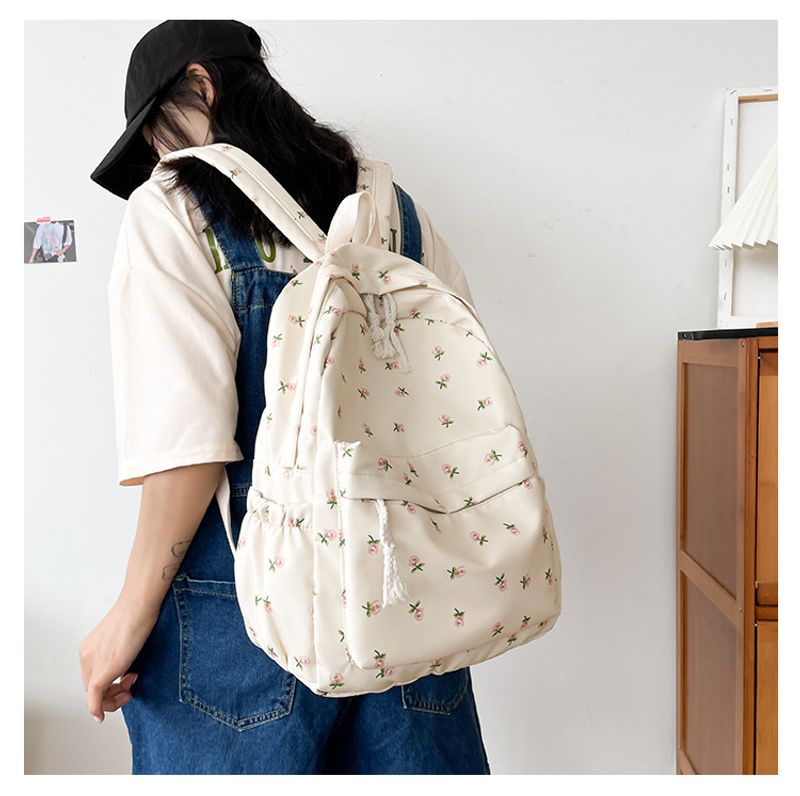 Schultasche weibliche kleine frische literarische Allgleiches Freizeit Blumenmädchen Student Rucksack_voghion.com
