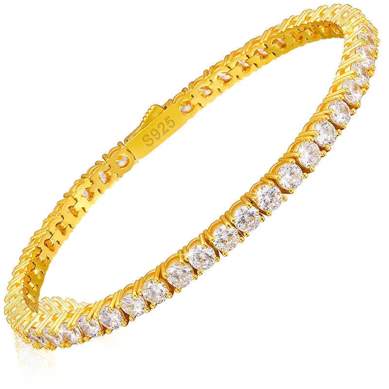 Dropshipping Pulsera 2mm 2.5mm Sterling Sier Pass Diamo Test VVS Moissanite Zincir Tenis Bilekliği Kadınlar Kızlar İçin_voghion.com