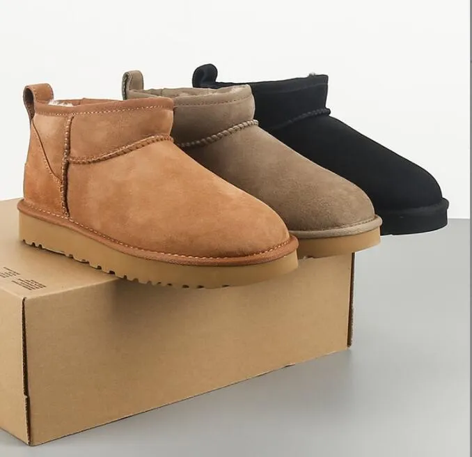 Damen Ultra Mini Shearling Bootie Jetzt weich bequem Schaffell warm halten Boot Hacke mit Karte Dutbag schön_voghion.com