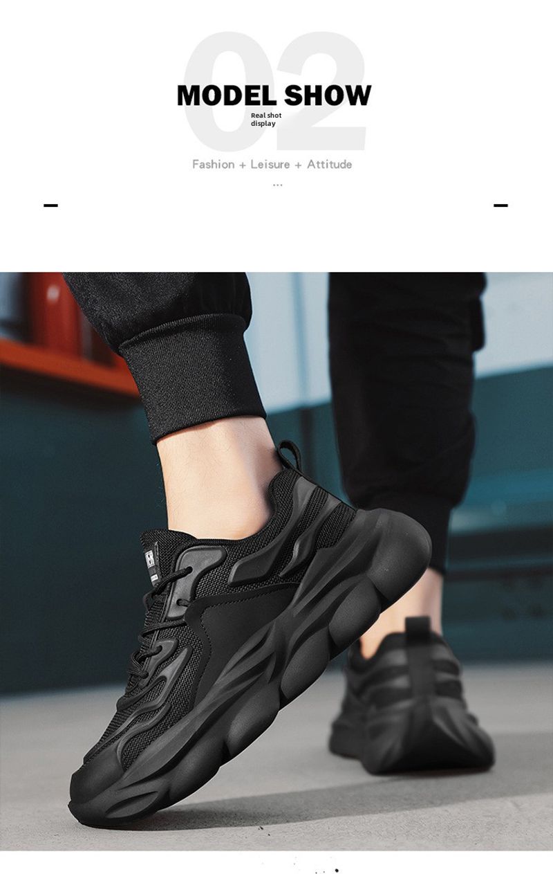 New Versatile Spring Casual Running Sneakers Breathable Men's Lightweight Platform Heightening Trendy Dad Shoes_voghion.com