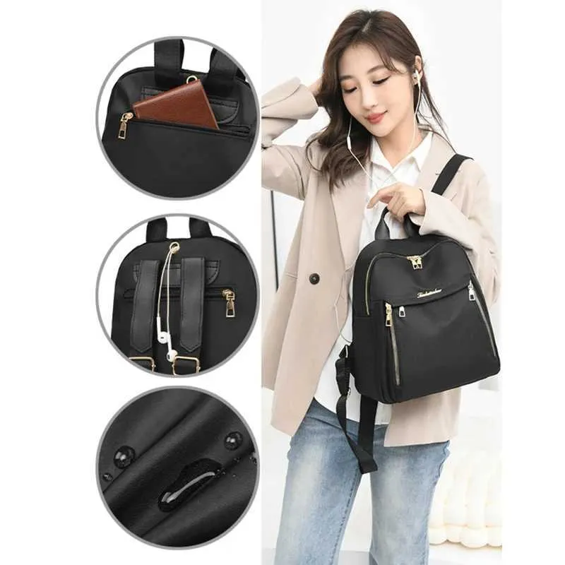 Women's Backpack Large Capacity Black Pu Travel Backpack Unisex_voghion.com