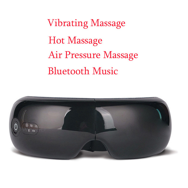 Ηλεκτρικό έξυπνο αερόσακο με δόνηση, μασάζ ματιών με θερμή συμπίεση, μασάζ ματιών με μουσική Bluetooth, ανακούφιση από την κόπωση, τους μαύρους κύκλους, προστατευτικό ματιών_voghion.com