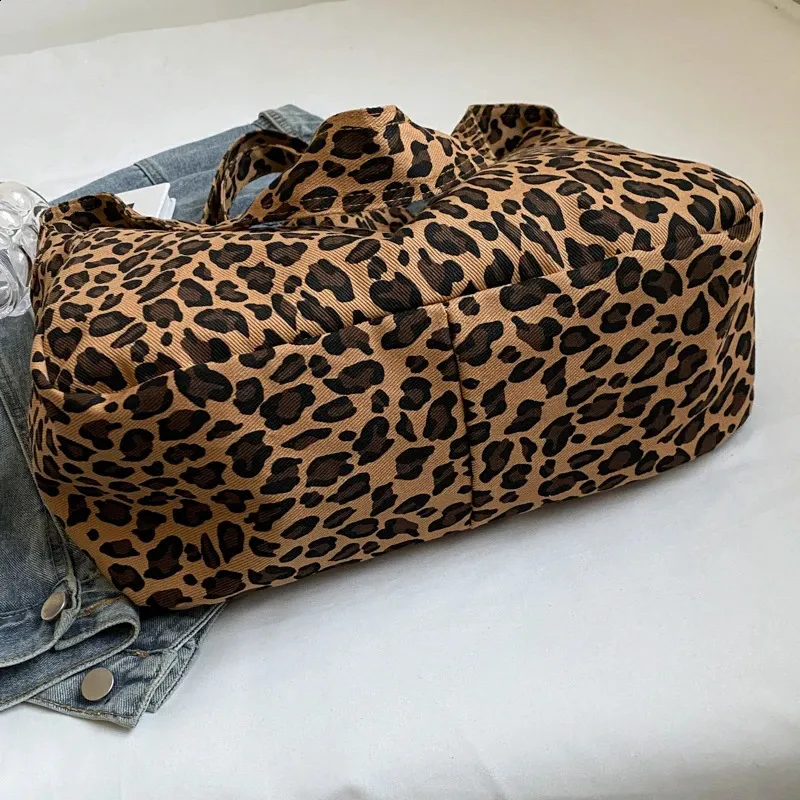 LEFTSIDE Leopard 2024 Borsa a tracolla grande alla moda coreana per donna Borsa da viaggio Borsa a tracolla per la spesa_voghion.com