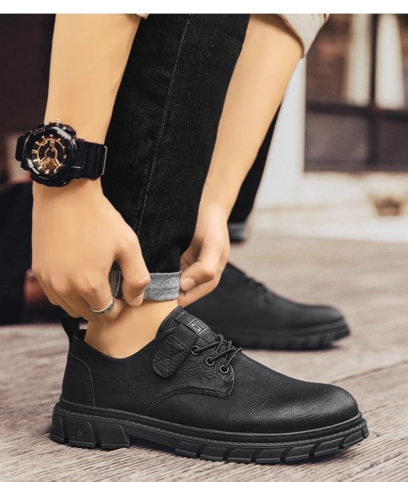 Chaussures homme cuir décontractées rétro style travail à scratch_voghion.com