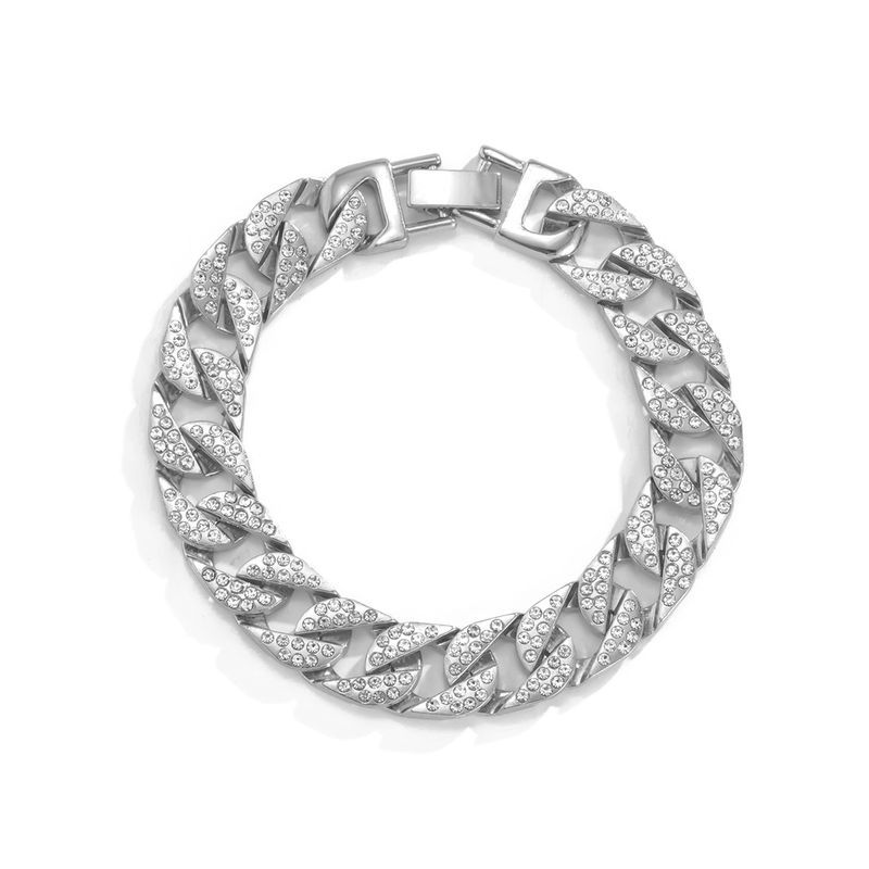 Bracciale Rhie con fibbia cubana in stile punk e micro intarsi, semplice e di nicchia, con bottone a pressione, stile hip-hop_voghion.com