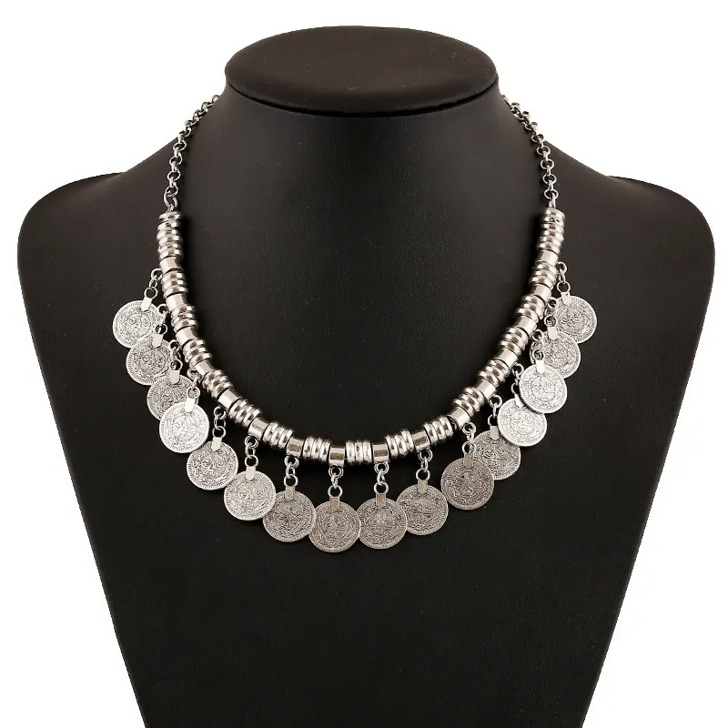 Böhmische Münz-halskette Mit Statement-anhänger Ethno-schmuck_voghion.com