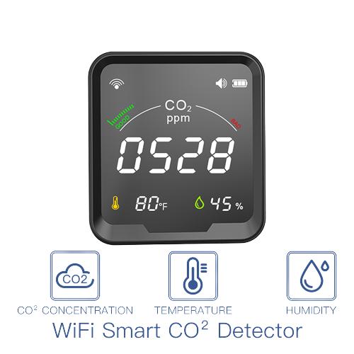 WiFi Tuya Smart CO2 detektor 3 v 1 detektor ogljikovega dioksida Monitor kakovosti zraka Temperatura vlažnost zraka Tester z budilko_voghion.com