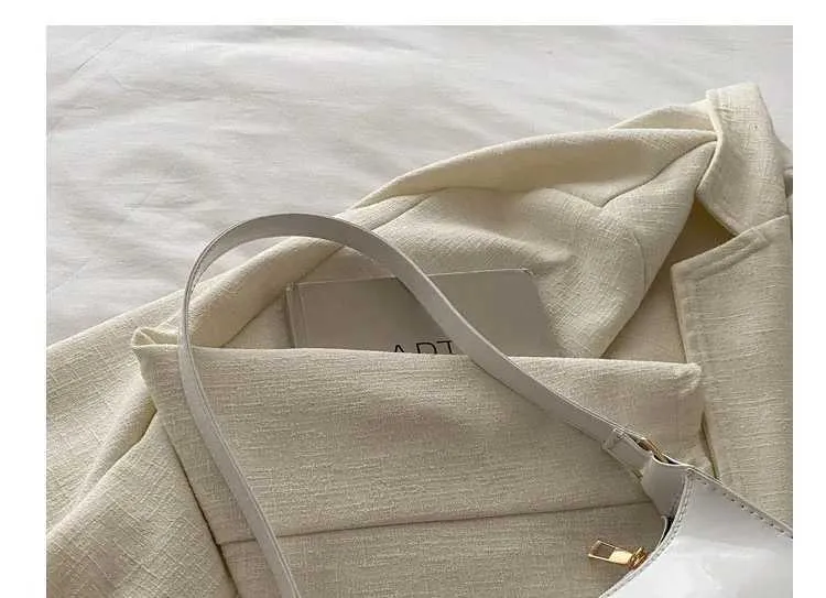 Designer Tasche Vintage weinrot Lackleder glänzend Gerie 2024 neu minimalistisch Damen Reißverschluss Umhängetasche elegant lässig_voghion.com