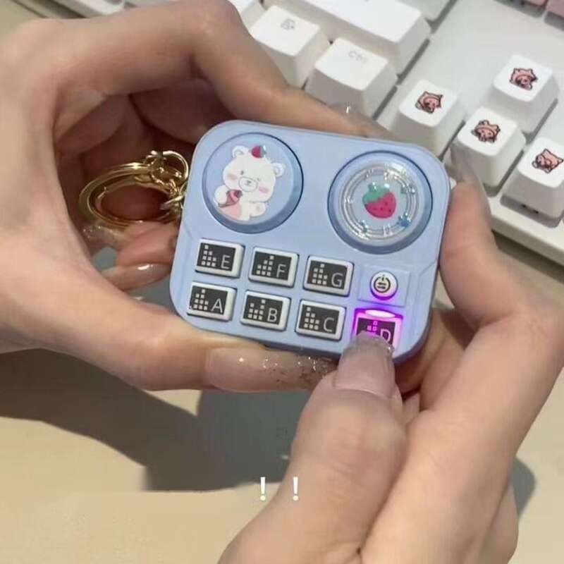 [Exclusivo para estudiantes] Llavero con reproductor portátil, reproductor de discos electrónicos de música y consola de juegos de rompecabezas._voghion.com