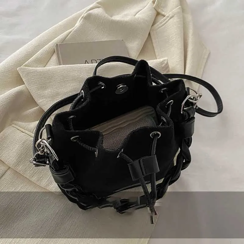 Módní šňůrky na sukně, jednobarevné, velkokapacitní kbelík na jedno rameno Ba241115_voghion.com