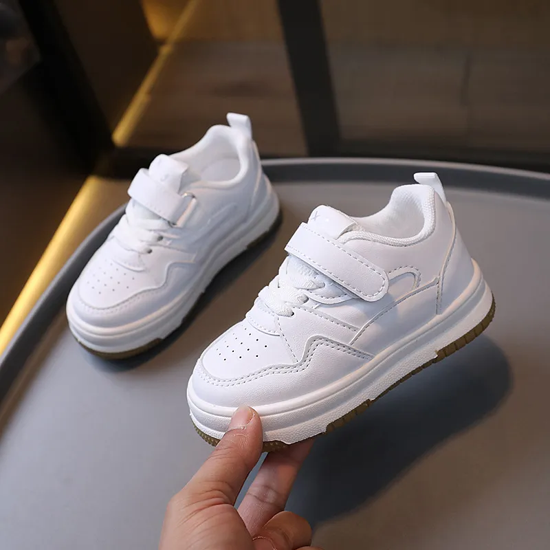 Toddler Kids Fashion Design Walking White Shoes Non-slip Casual Trainers Happysteps Infant Boys Girls Outdoor Board_voghion.com