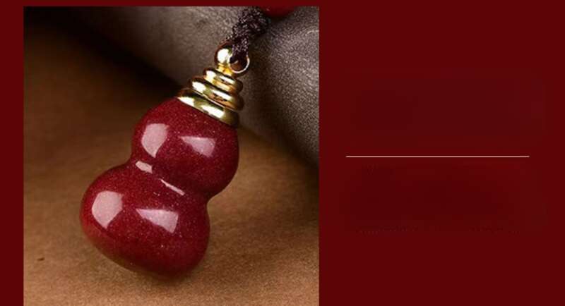 【 8342 People's Collection 】 Hollow Cinnabar Lucky Life Hollow Gourd Necklace Phone Key Pendant, Hollowed Out Red_voghion.com
