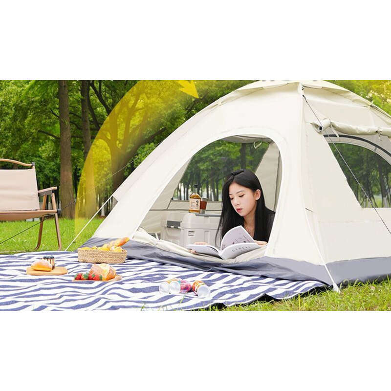 Utendørstelt for 2 personer med fortykket utstyr, bærbar og automatisk pop-up, 3-4 personers camping utendørs, regntett_voghion.com