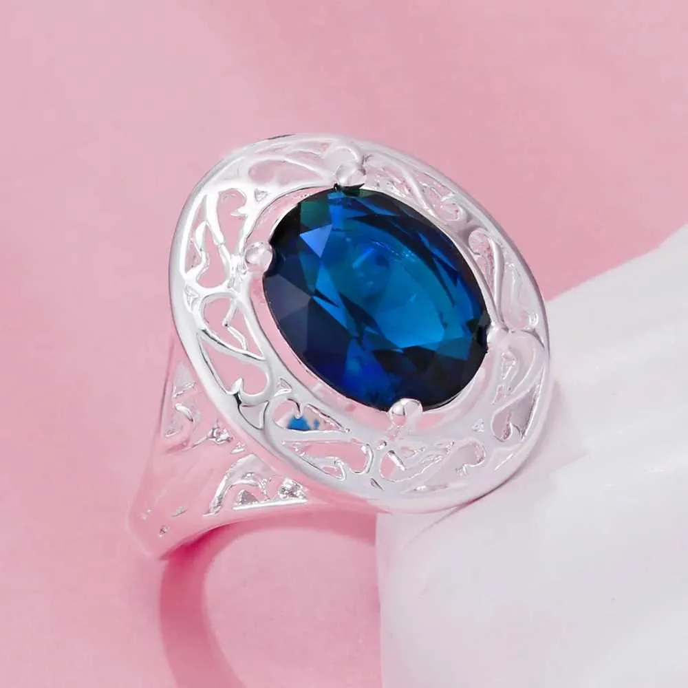 Hääkorusetit JewelryTop Sterling Sier Elegant Blue Crystal Kaulakorut Sormukset Naisille Muoti Juhlalahja H240504_voghion.com
