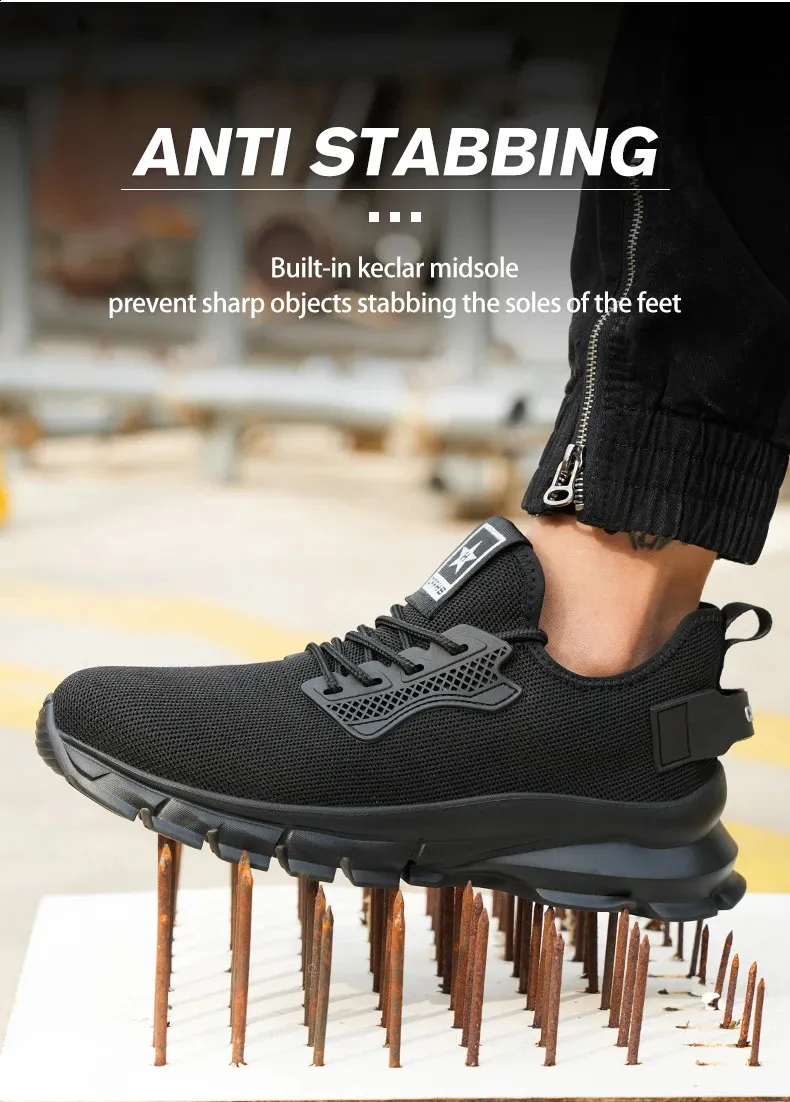 Chaussures de sécurité confortables, respirantes, anti-écrasement et anti-perforation, à semelles souples 250122_voghion.com