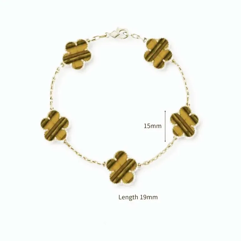 Bracelet de créateur classique trèfle mode fleurs bracelet pour femme hommes or argent option 19 couleurs qualité supérieure femmes_voghion.com