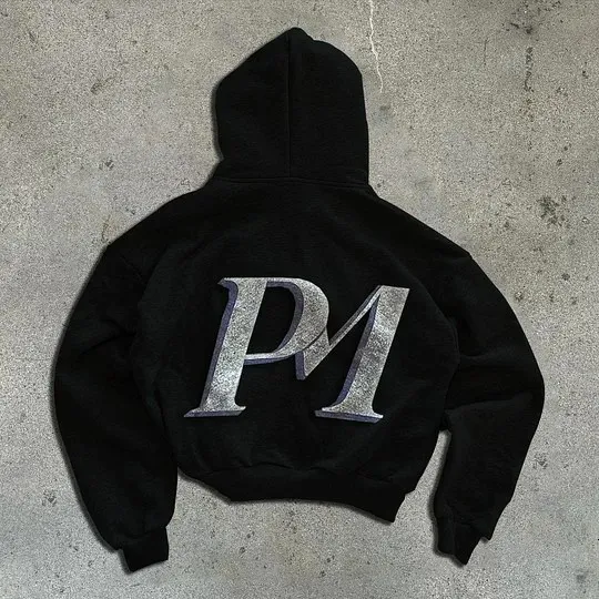 Y2K Zipper Hoodies Mode Personalisierte PM Grafik Druck Haruku Gothic Übergroßen Hoodie Männer Frauen Herbst Winter Kleidung_voghion.com