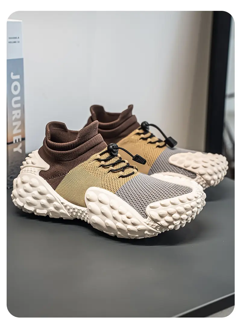 Baskets décontractées pour homme avec semelle pneu et tissu respirant_voghion.com