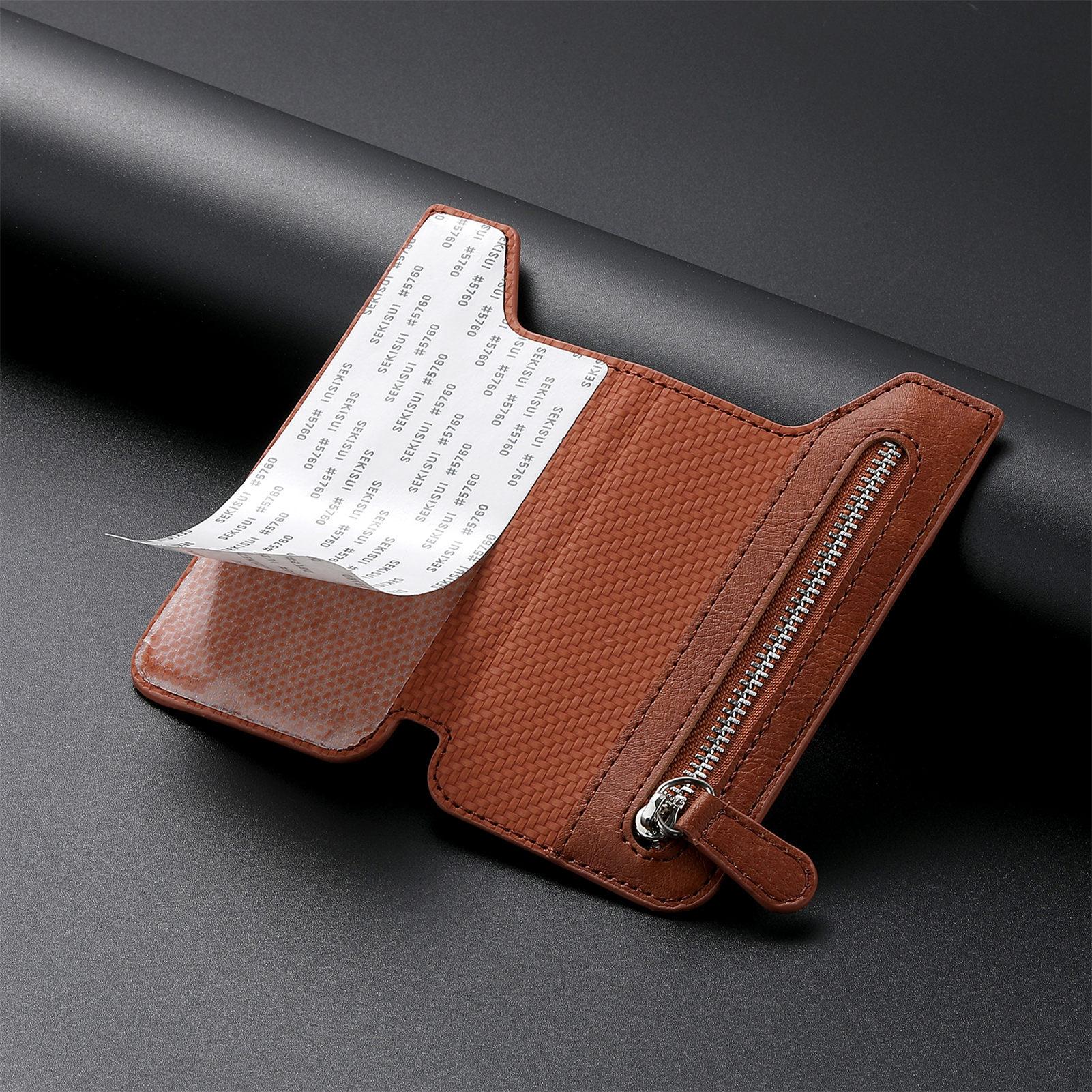 Mobile Phone Card Bag, Card Sleeve, Left And Right Flap, Multi-insert Card Holder, Mobile Phone Bag, Creative Personality, Back Sticker Card Bag_voghion.com
