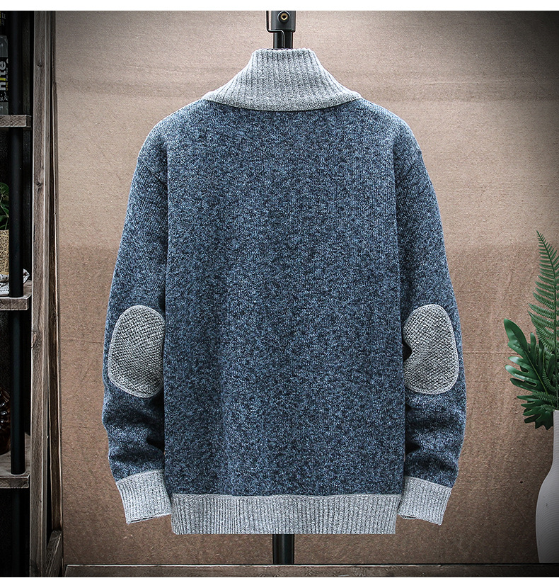 2023 Hierscht a Wanter nei Männer Samt verdickte grouss Gréisst Pullover Männer Stand-up Kraag Cardiganjacket_voghion.com