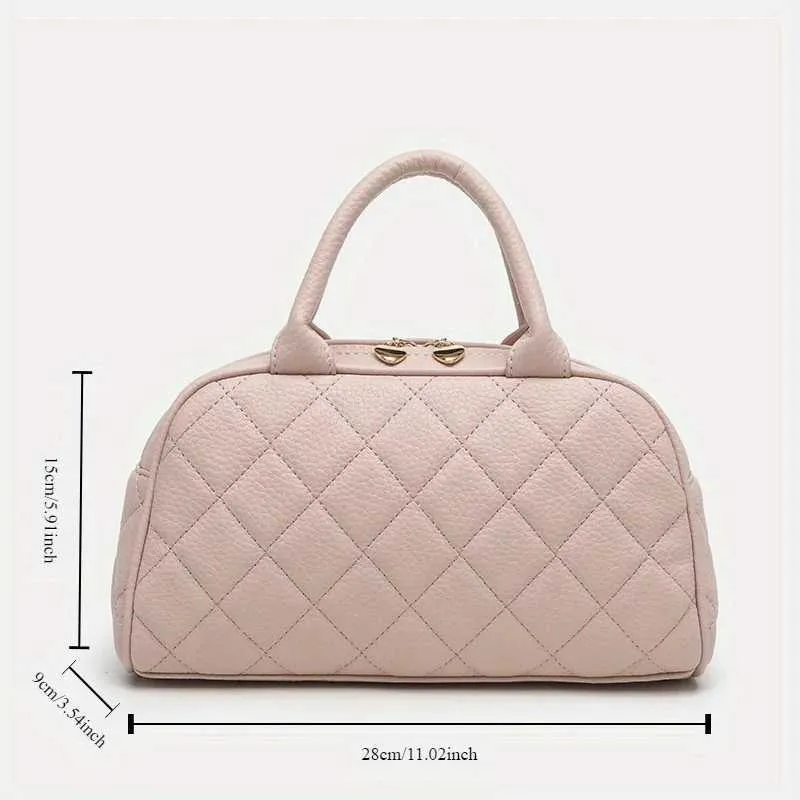 1 stück herbst und winter Maillard schokolade schwarz vintage stil bowg rhombus muster handtasche kosmetische ba241104_voghion.com