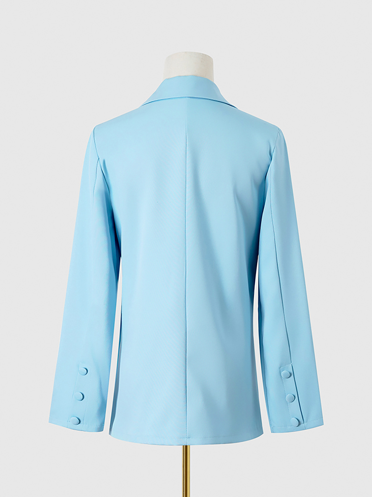 Petit costume à manches longues et revers de couleur unie pour femme, automne et hiver_voghion.com