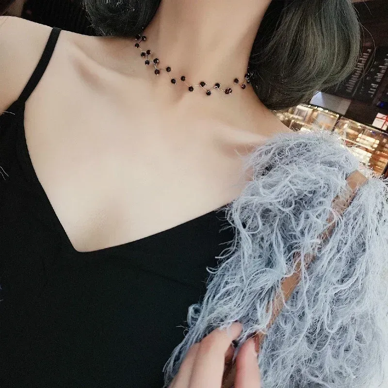 Chaînes Femmes Simple Mode All-match Femmes Collier Dentelle Collier Chaîne Coréenne Cou Bijoux Sangle Accessoires Cadeaux_voghion.com
